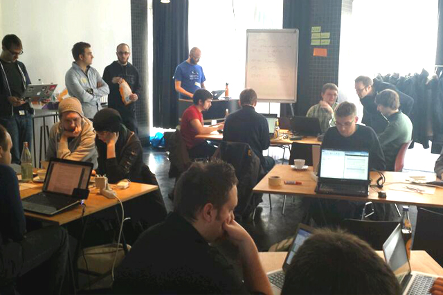 Picture of the node.js workshop participators
