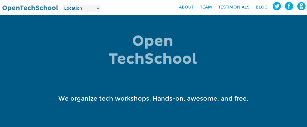 The new OpenTechSchool header